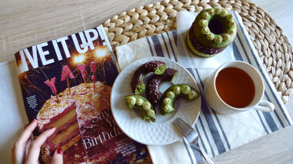 ［春季限定］櫻花抹茶甜甜圈（零負擔烤箱版！）Baked Matcha Donuts